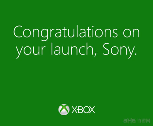 微软官方推特对于索尼PS4的祝贺