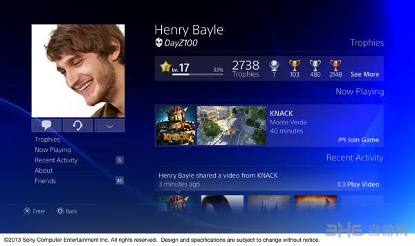 PS4玩家个人主页面