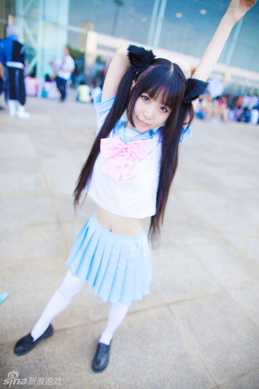 轻音少女双马尾<em>猫娘</em>中野梓cos <em>萌妹</em>自制制服清