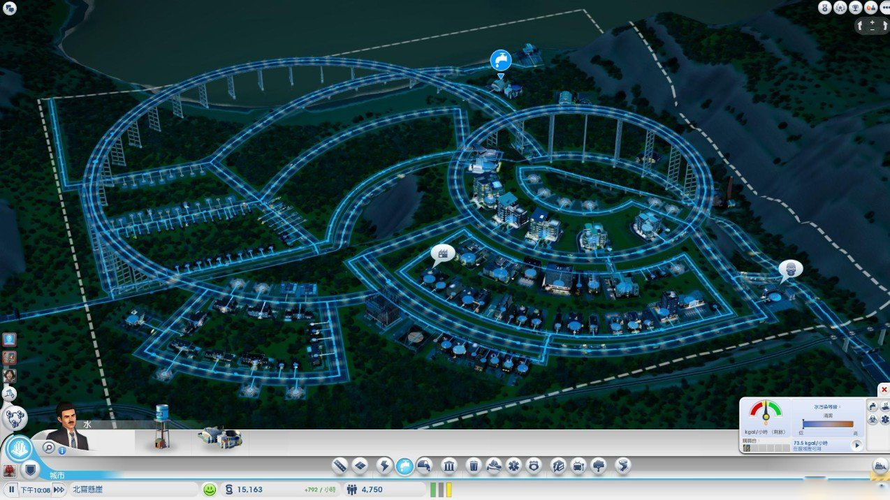 模拟城市5美图欣赏 夜间没有喧哗只有欣赏