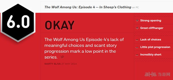 我们身边的狼第四章获IGN6.0中评