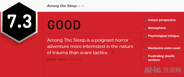 睡梦之中获IGN7.3中评