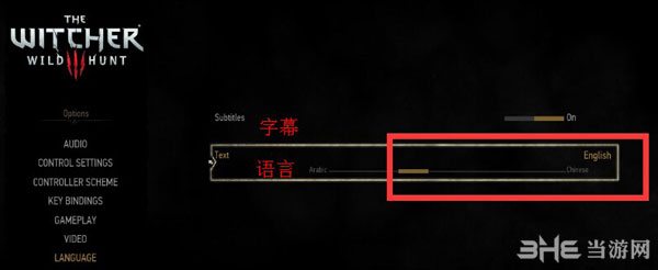 巫师3中文字幕怎么设置