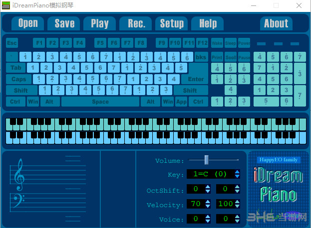 iDreamPiano模拟钢琴软件界面截图