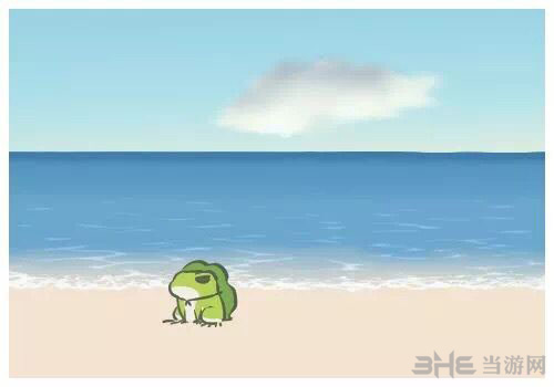 旅行青蛙海边散步图片