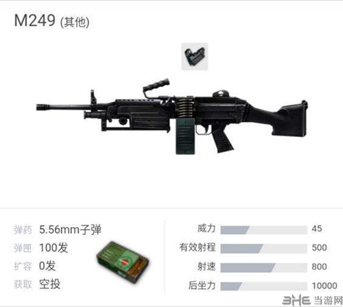 绝地求生M249属性