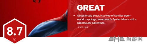 蜘蛛侠IGN评分