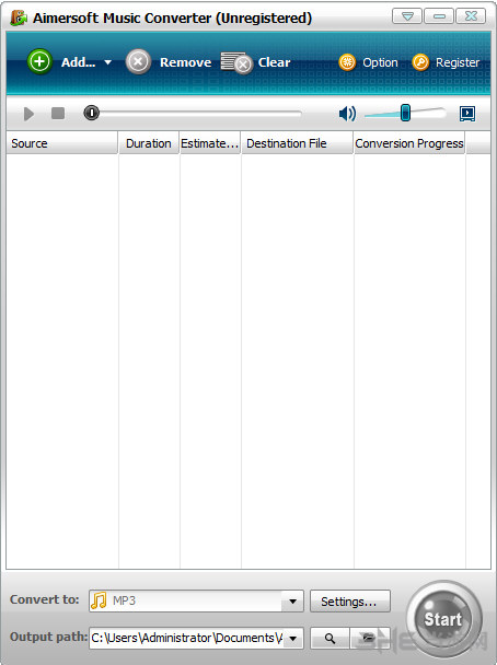 AimersoftMusicConverter软件界面截图