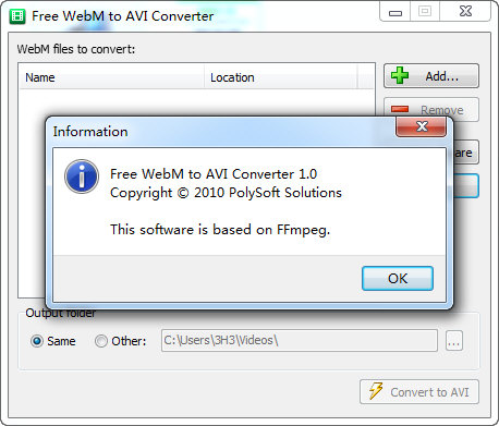 Free WebM to AVI Converter图