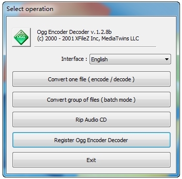 Ogg Encoder Decoder软件图片