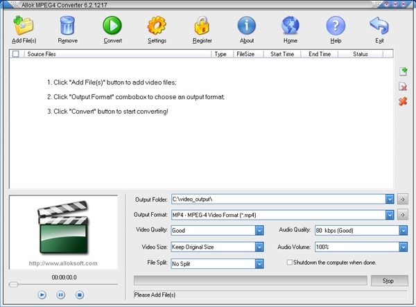 Allok MPEG4 Converter软件图片1