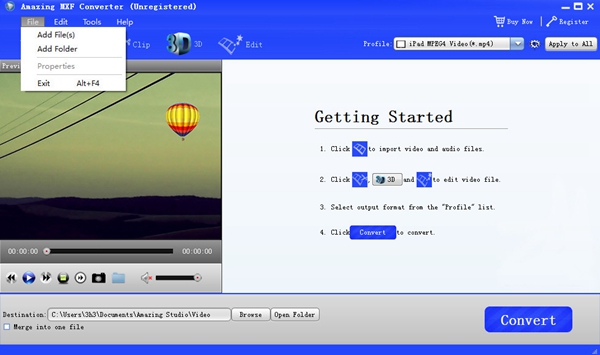 Amazing MXF Converter截图2
