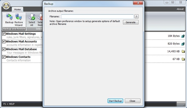 Static Windows Mail Backup软件图片2