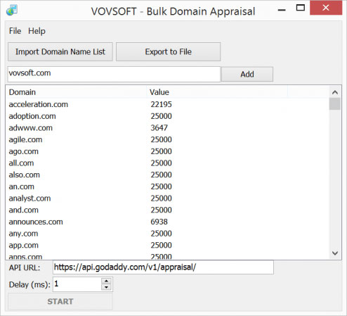 Vovsoft Bulk Domain Appraisal破解版