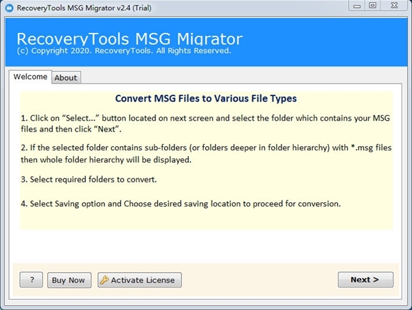 RecoveryTools MSG Migrator软件图片1