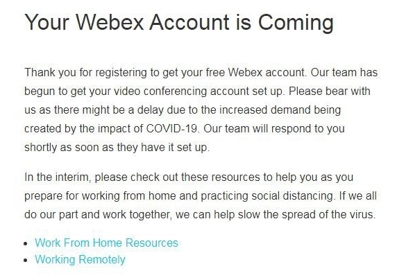 Cisco Webex Meetings注册3