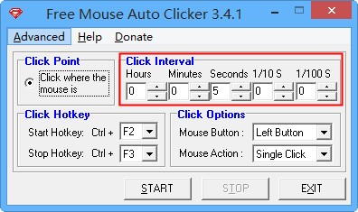 Free Mouse Auto Clicker软件图片2