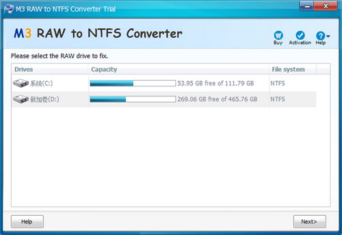 M3 RAW To NTFS Converter截图1