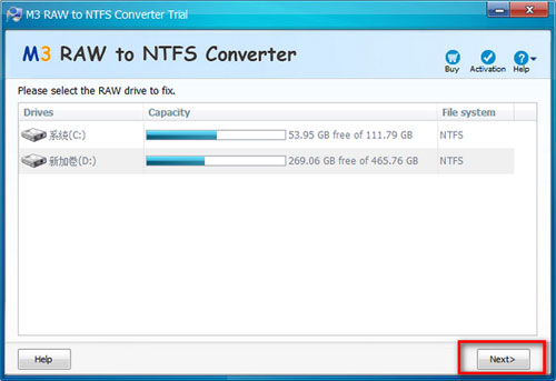 M3 RAW To NTFS Converter截图3
