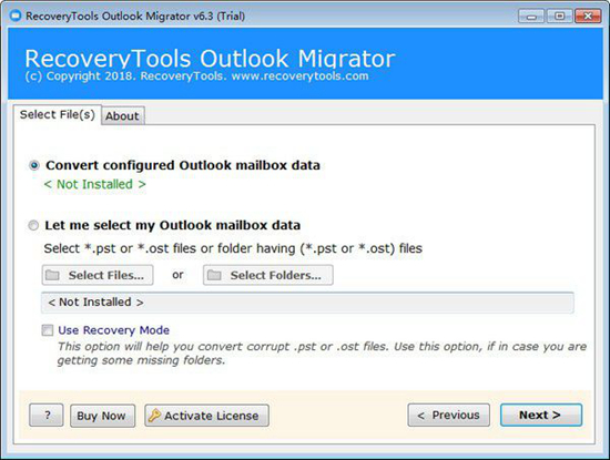 RecoveryTools Outlook Migrator图片