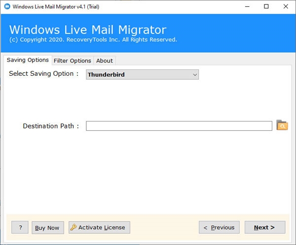 RecoveryTools Windows Live Mail Migrator截图