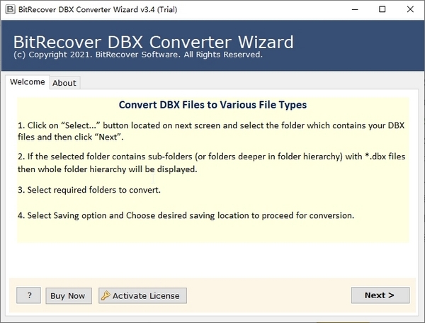 BitRecover DBX Converter Wizard图片1