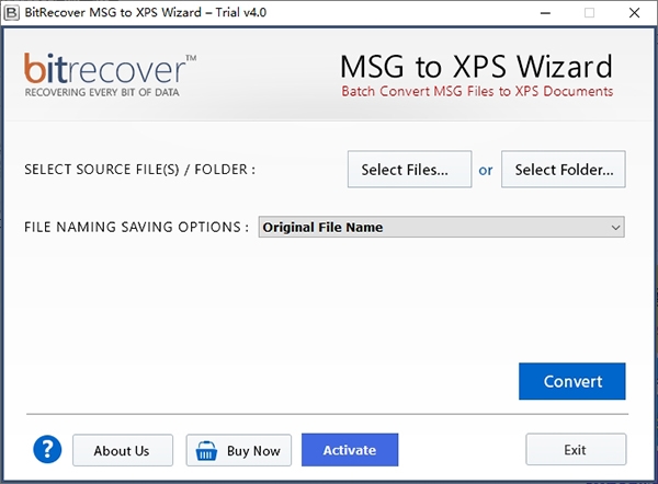 BitRecover MSG to XPS Wizard图片
