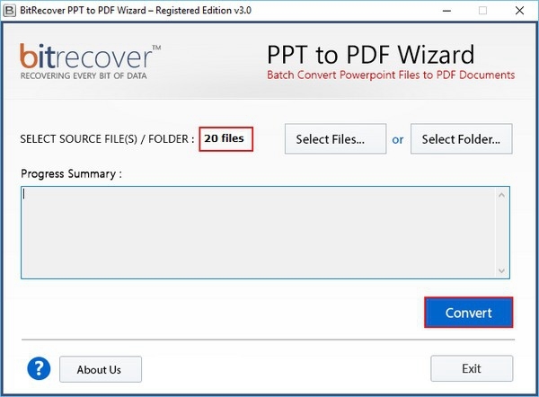 BitRecover PPT to PDF Wizard软件截图1