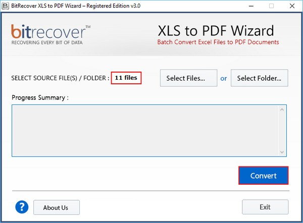 BitRecover XLS to PDF Wizard截图1