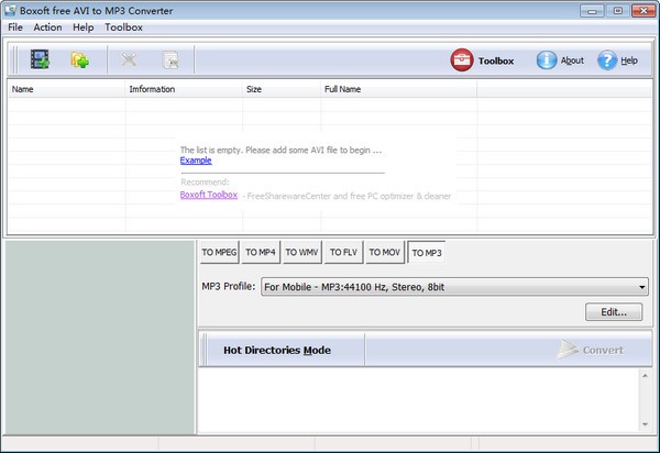 Boxoft free AVI to MP3 Converter