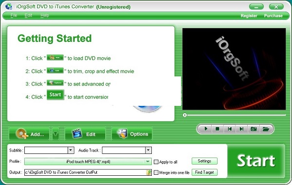 iOrgSoft DVD to iTunes Converter图
