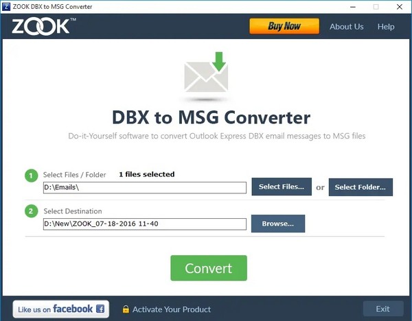 ZOOK DBX to MSG Converter图片