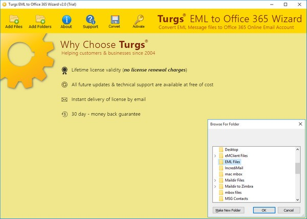 Turgs EML to Office 365 Wizard截图1