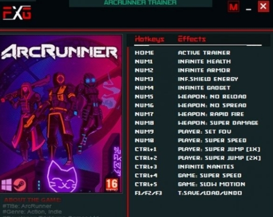 ArcRunner十五项修改器图片1