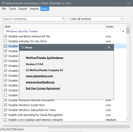 NoVirusThanks SysHardener（电脑系统权限工具） 2024
