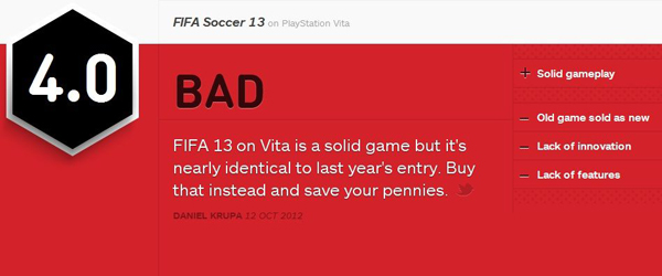 FIFA13psv版IGN简评
