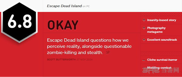 逃离死亡岛获IGN6.8好评