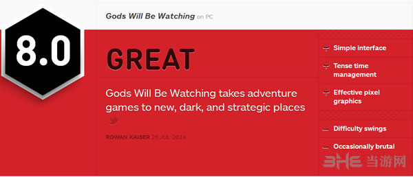 天在看获IGN8.0好评