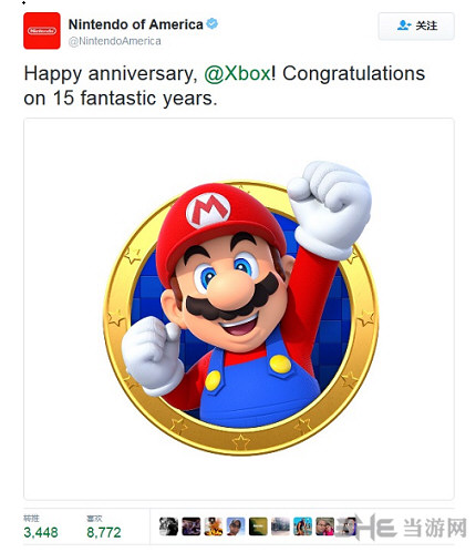 任天堂祝福Xbox十五周年