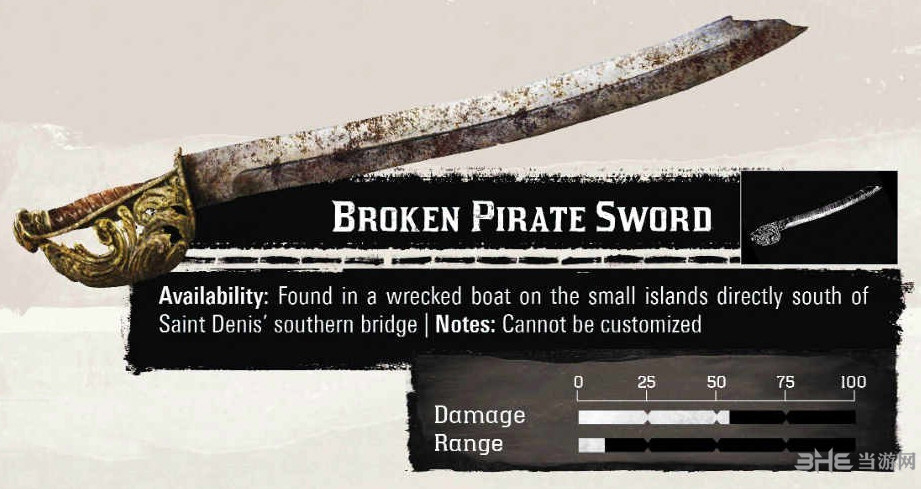 荒野大镖客2破碎的海盗剑属性图片
