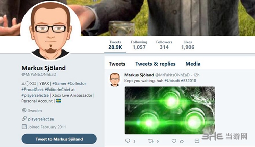 瑞典Xbox Live大使Markus Sjöland推特图片