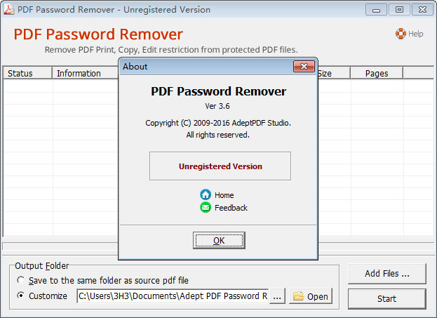 Adept PDF Password Remover图