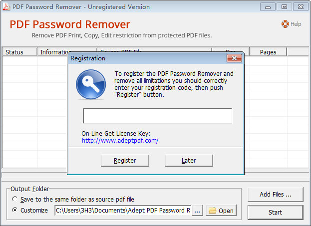 Adept PDF Password Remover图