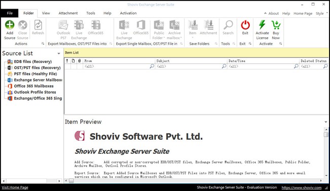 Shoviv Exchange Server Suite图