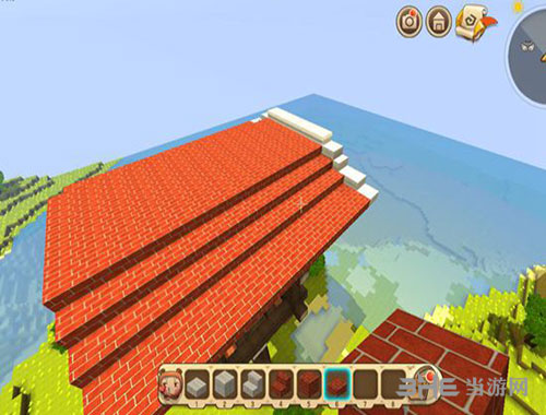迷你世界红砖台阶做屋顶