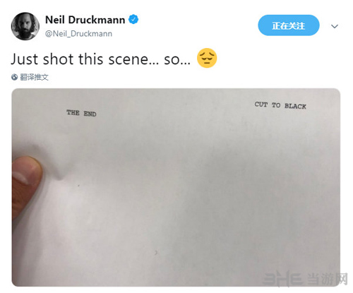 Neil Druckmann发推拍摄完毕
