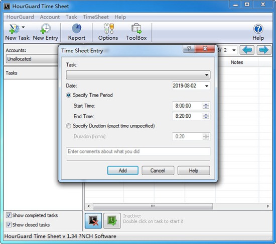 HourGuard Time Sheet(任务计划管理软件)截图1