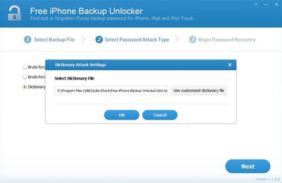 iLike Free iPhone Backup Unlocker图