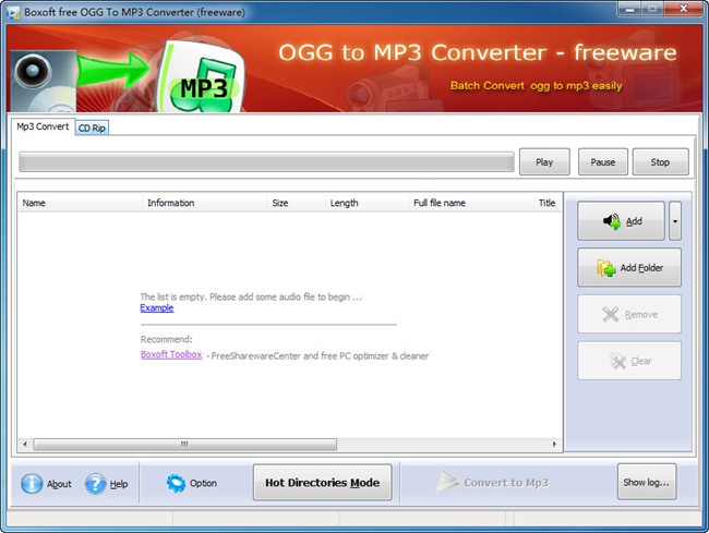Boxoft OGG to MP3 Converte图