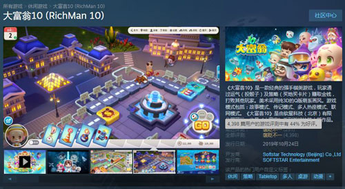 《大富翁10》Steam商店页面